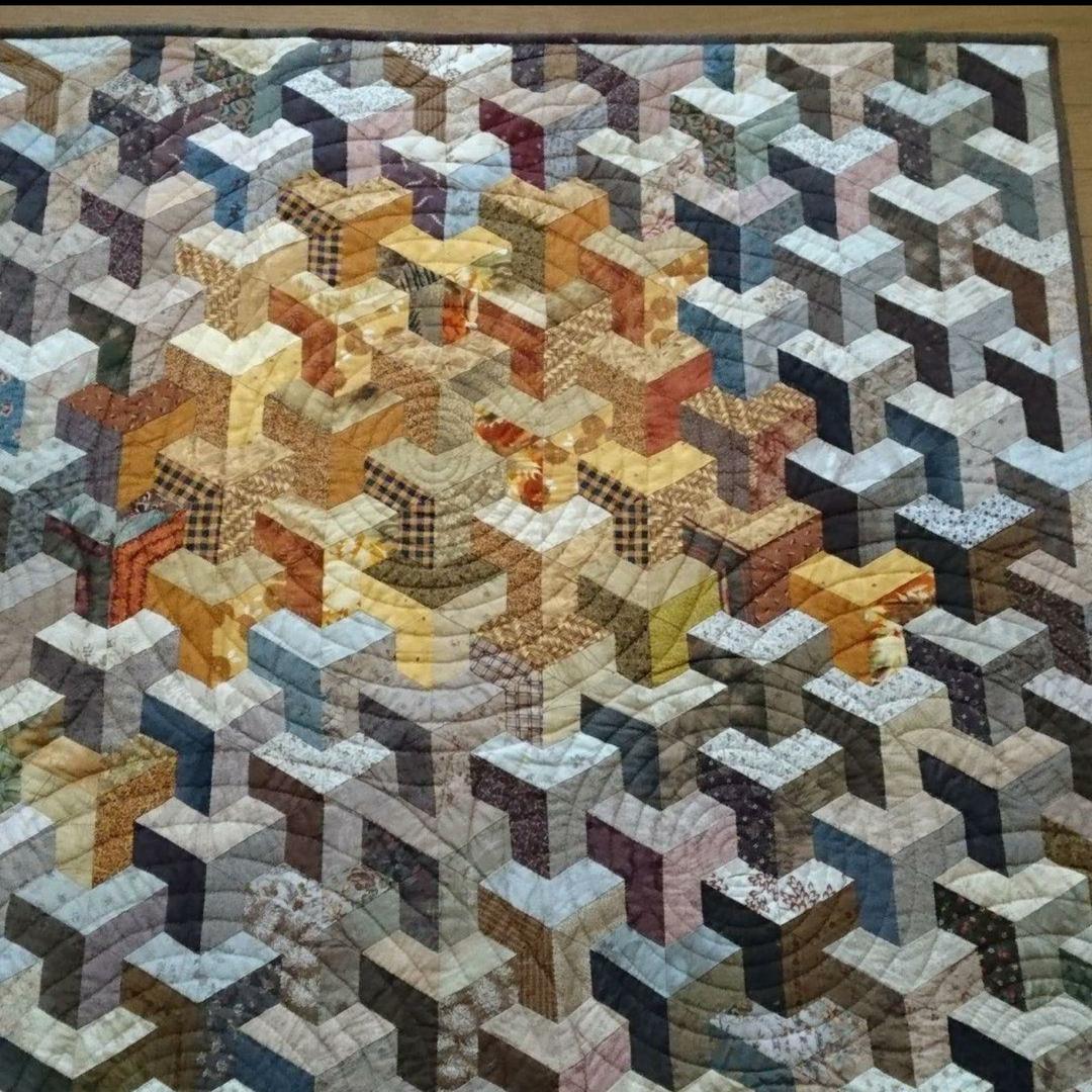 パッチワーク インナーシティ タペストリー ベッドカバー 穏やかな秋