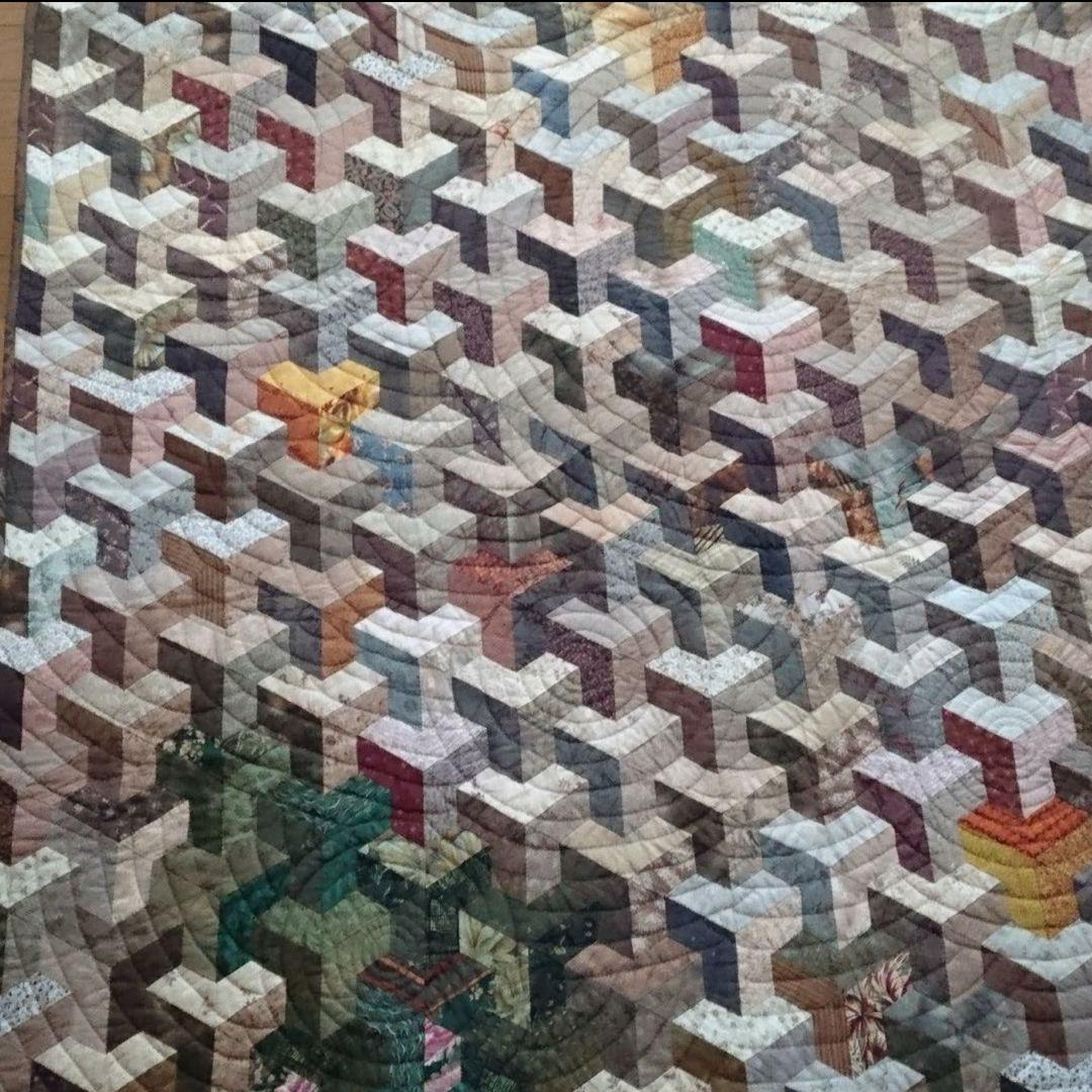 パッチワーク インナーシティ タペストリー ベッドカバー 穏やかな秋