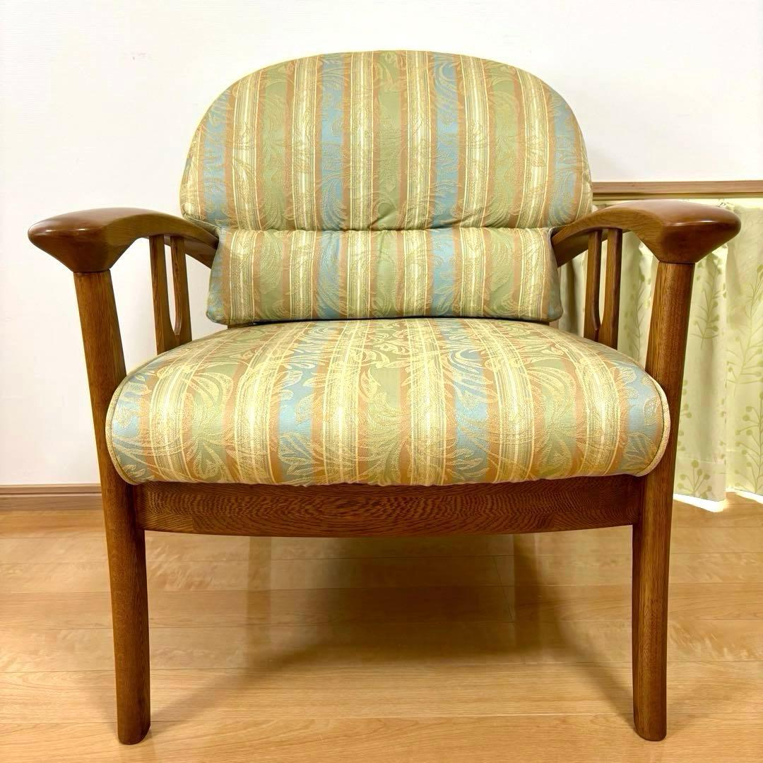 【美品】HIKARI 光製作所 アンティーク アームチェア 1人掛けソファ