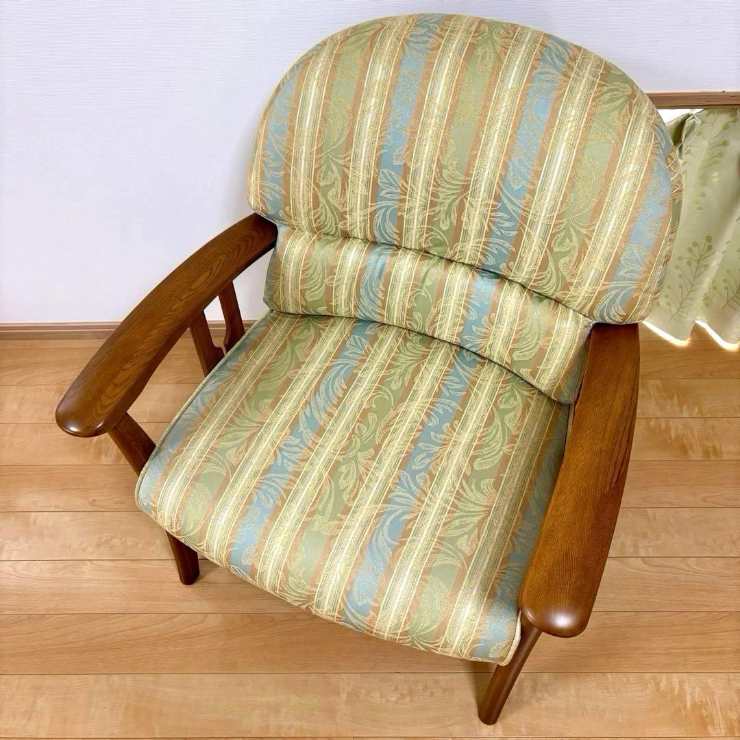 【美品】HIKARI 光製作所 アンティーク アームチェア 1人掛けソファ