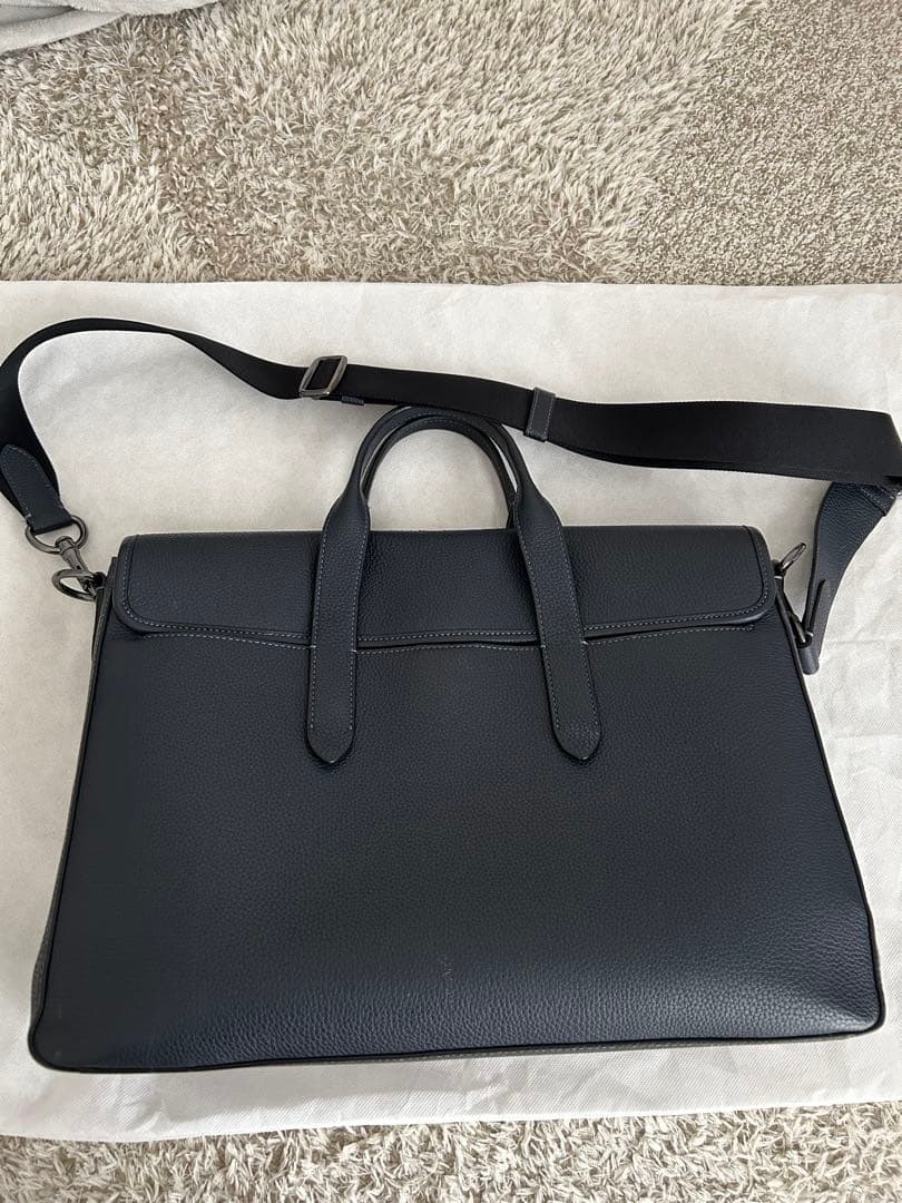 COACH◆サリバン・ポートフォリオ・ブリーフ/レザー/NVY