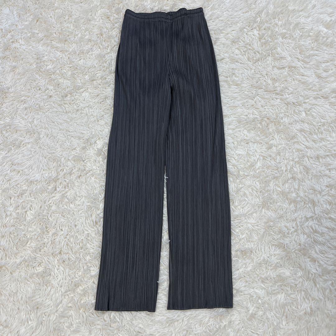 《美品》プリーツプリーズ プリーツパンツ グレー イッセイミヤケ ストレート