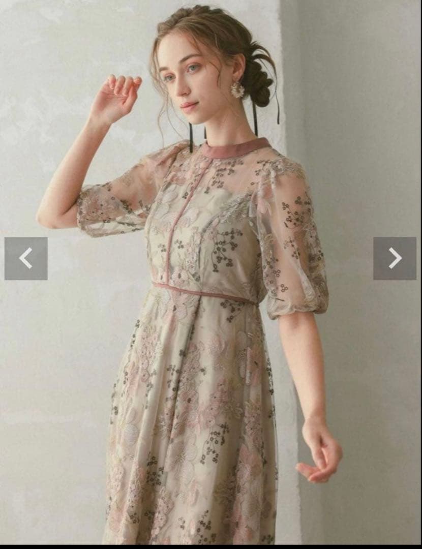 Dorry Doll フラワーエンブロイダリードレス結婚式お呼ばれパーティドレス