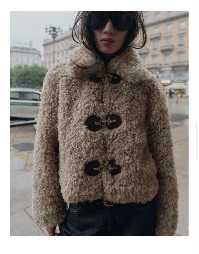 ソヨン【完売品】ZARA トグルボタン フェイクファージャケット S