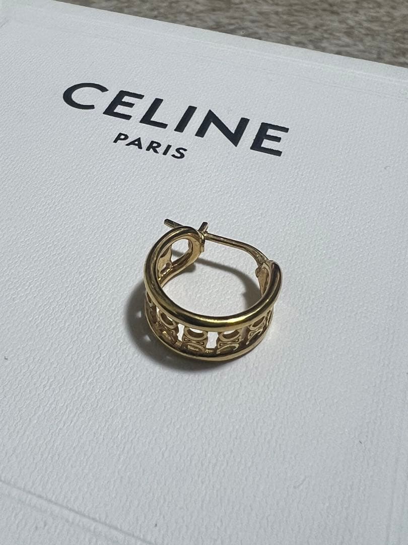 【片耳】CELINE ゴールド フープピアス