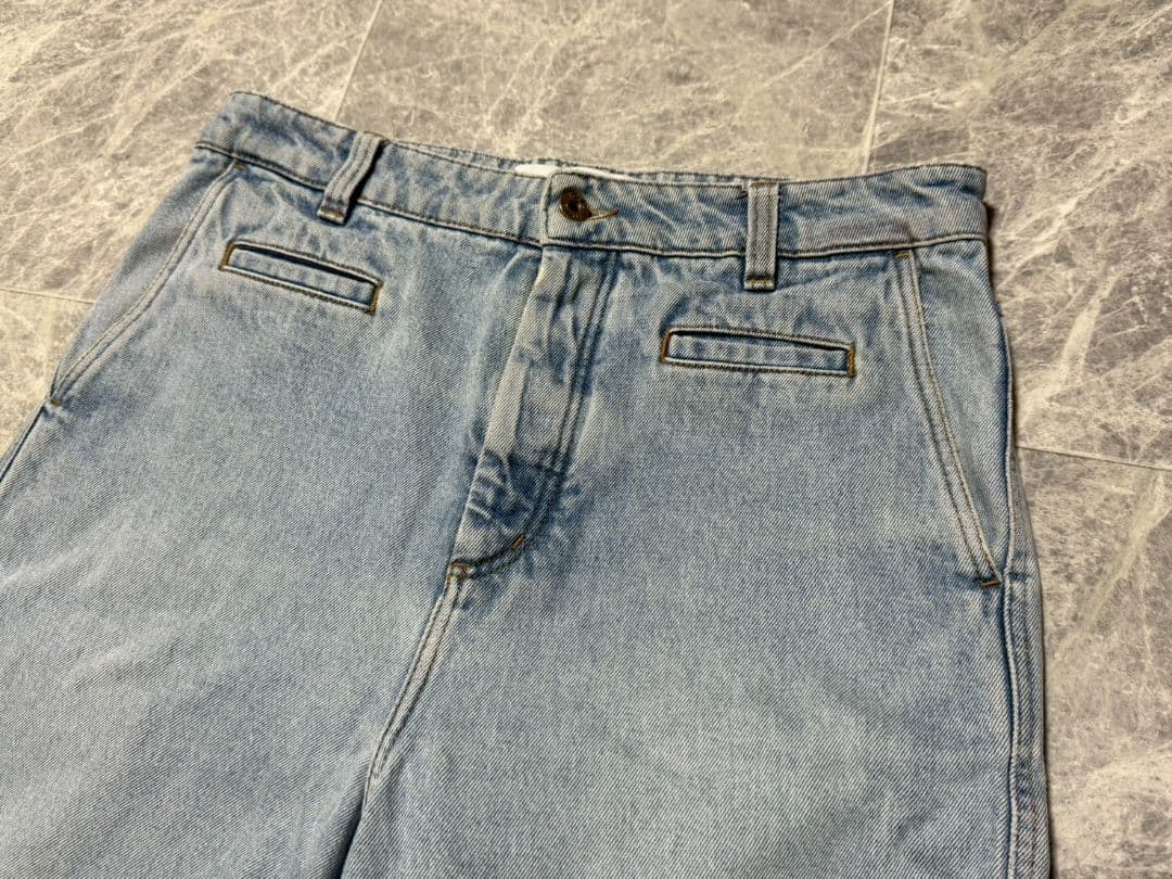 LOEWE ロエベ フィッシャーマン デニムジーンズ パンツ レザーパッチ 48