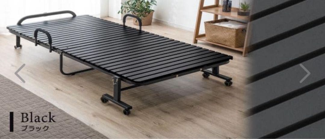 折りたたみベッド すのこ シングル シングルベッド すのこベッド ブラック