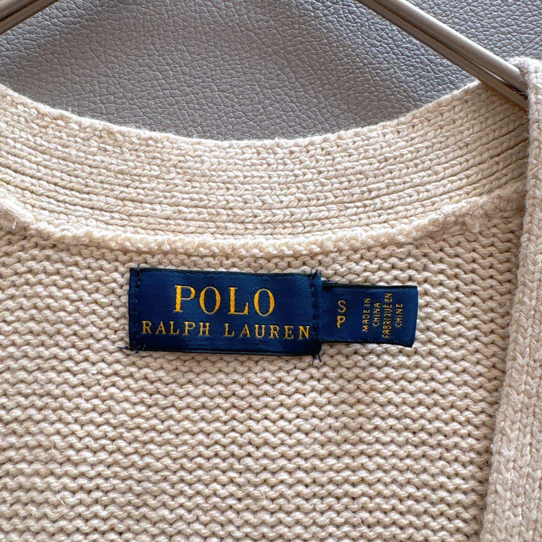 M-L相当【POLO】ラルフローレン カーディガン 長袖 シルク 絹100％ S