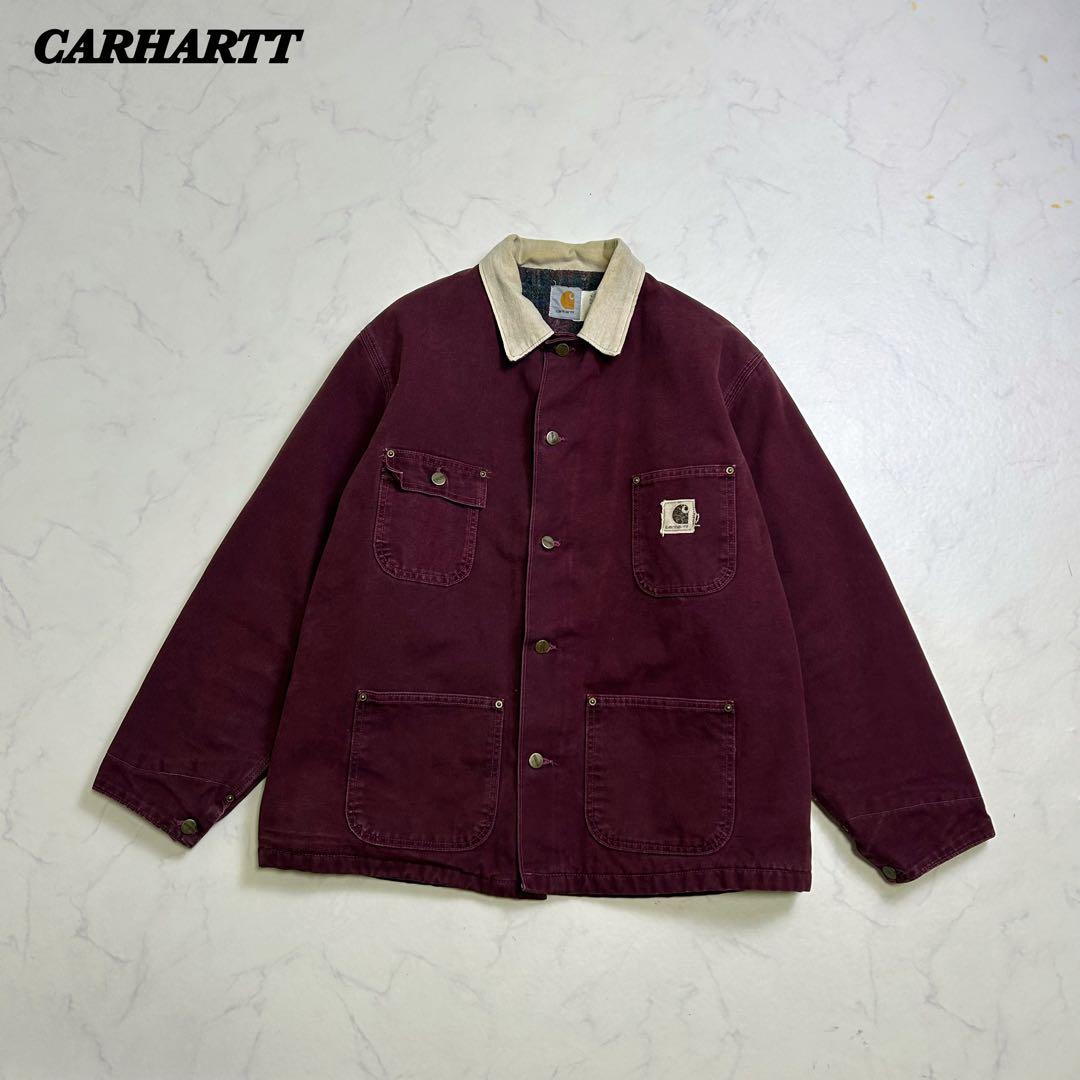 【希少色】美品 星タグ カーハート ミシガンチョアコート バーガンディ L