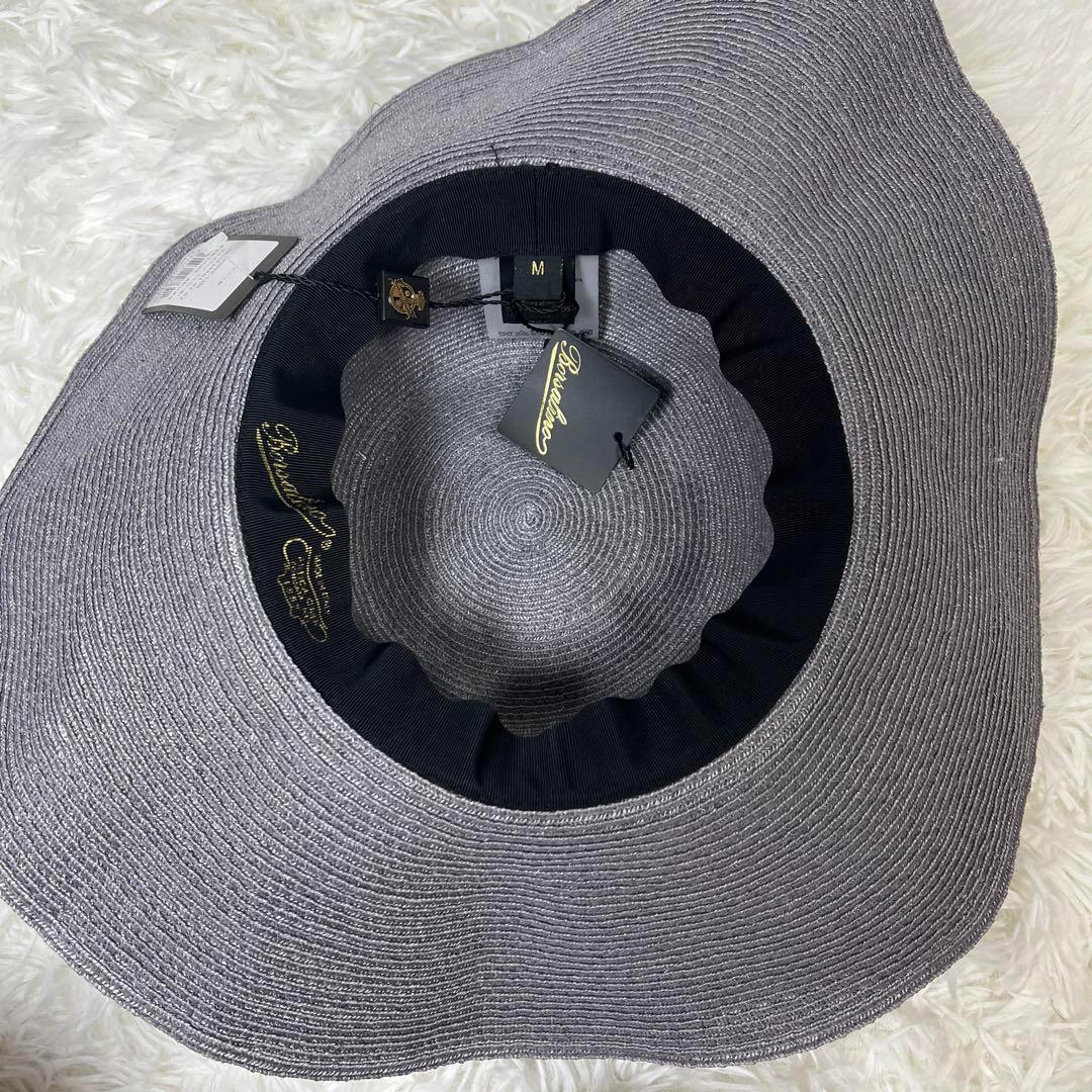 未使用タグ付き✨ ボルサリーノ ストローハット 麦わら帽子 グレー Mサイズ