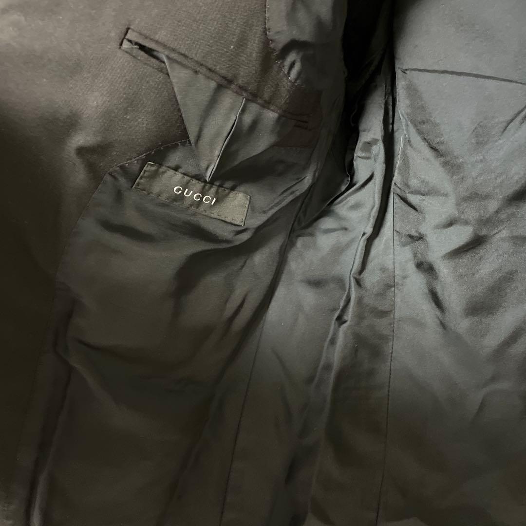 GUCCI グッチ ウール テーラードジャケット 48R ブラック 中古