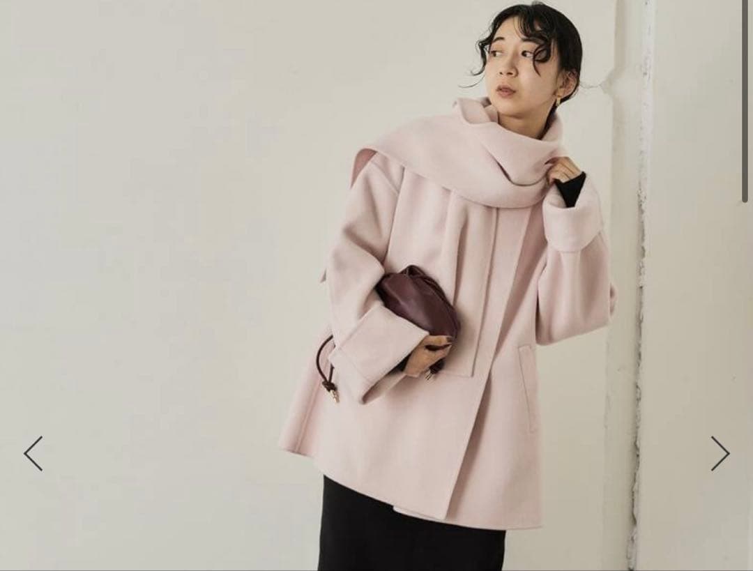 SLOBE IENA 25aw SUPER140 ダブルフェイスノーカラーコート