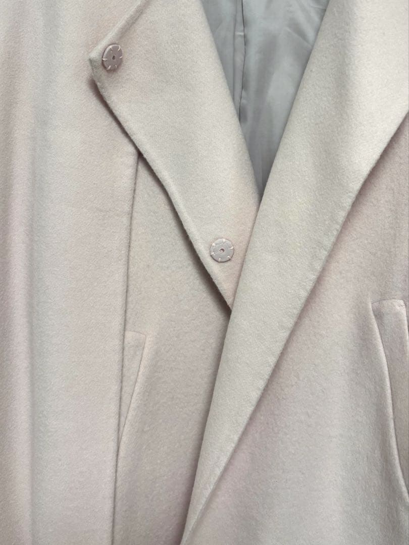 SLOBE IENA 25aw SUPER140 ダブルフェイスノーカラーコート