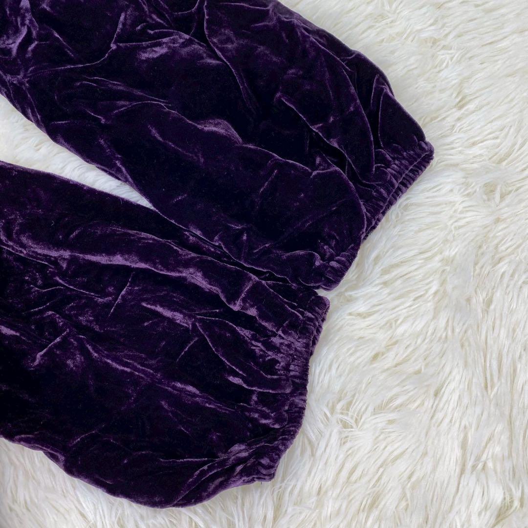 美品　ANNA SUI ベロアワンピース 紫 フリル USA4