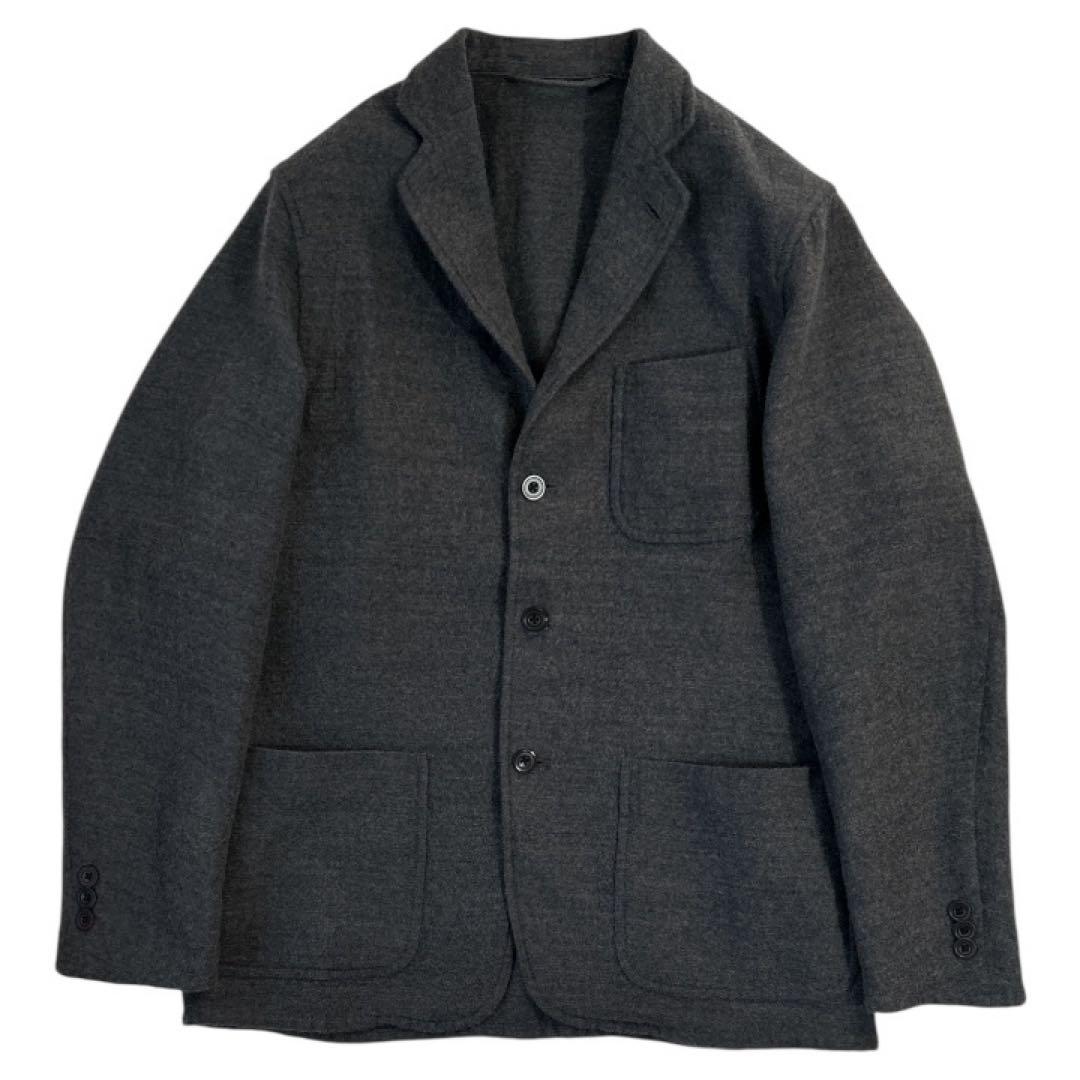 1 comoli コモリ ウール リネン チャコールグレー テーラードジャケット
