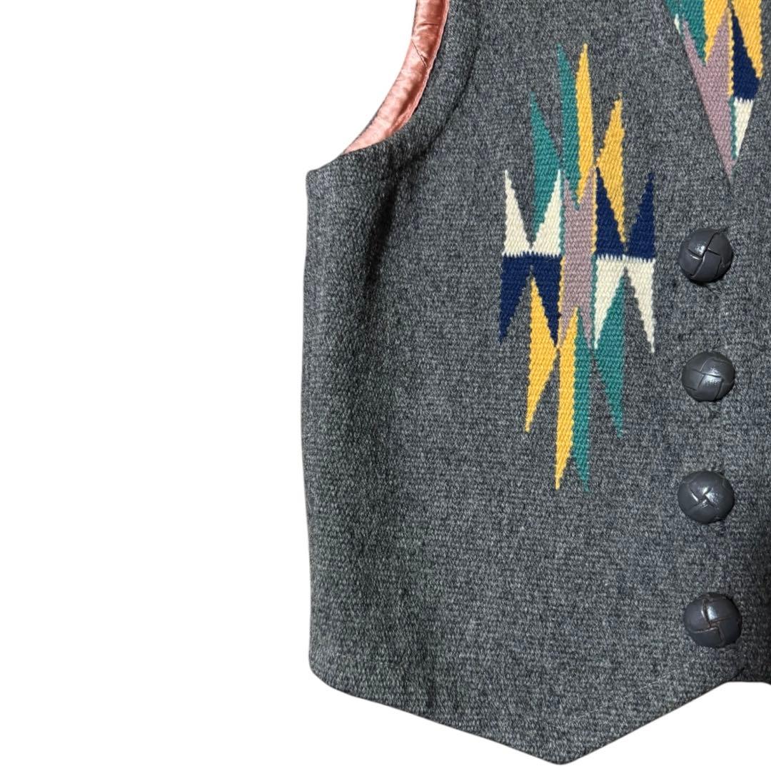 雰囲気抜群 ORTEGA'S オルテガ チマヨベスト くるみボタン 36 グレー