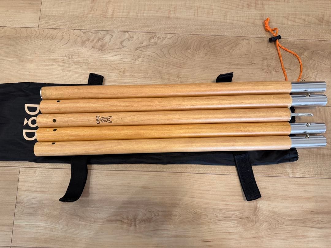 DOD木目ウッド柄ビッグタープポール4本セット28mm極太