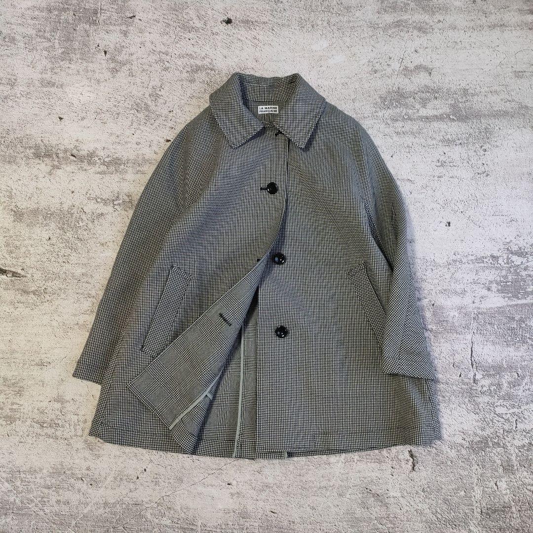 24AW LA MARINE FRANCAISE ウール混 リバーチェックコート