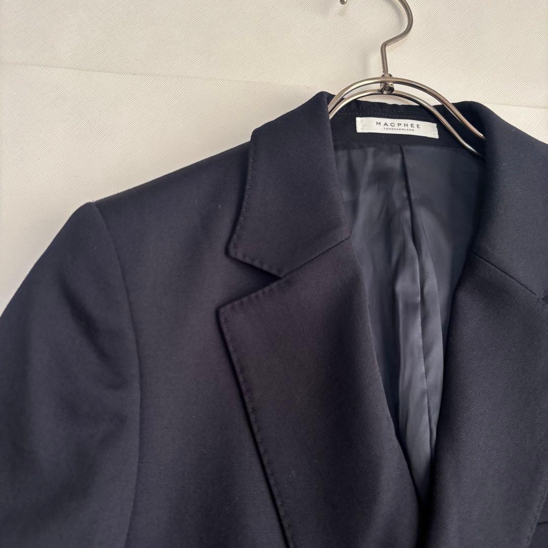 マカフィー ウールギャバジン ダブルブレストジャケット　金ボタン 紺ブレ