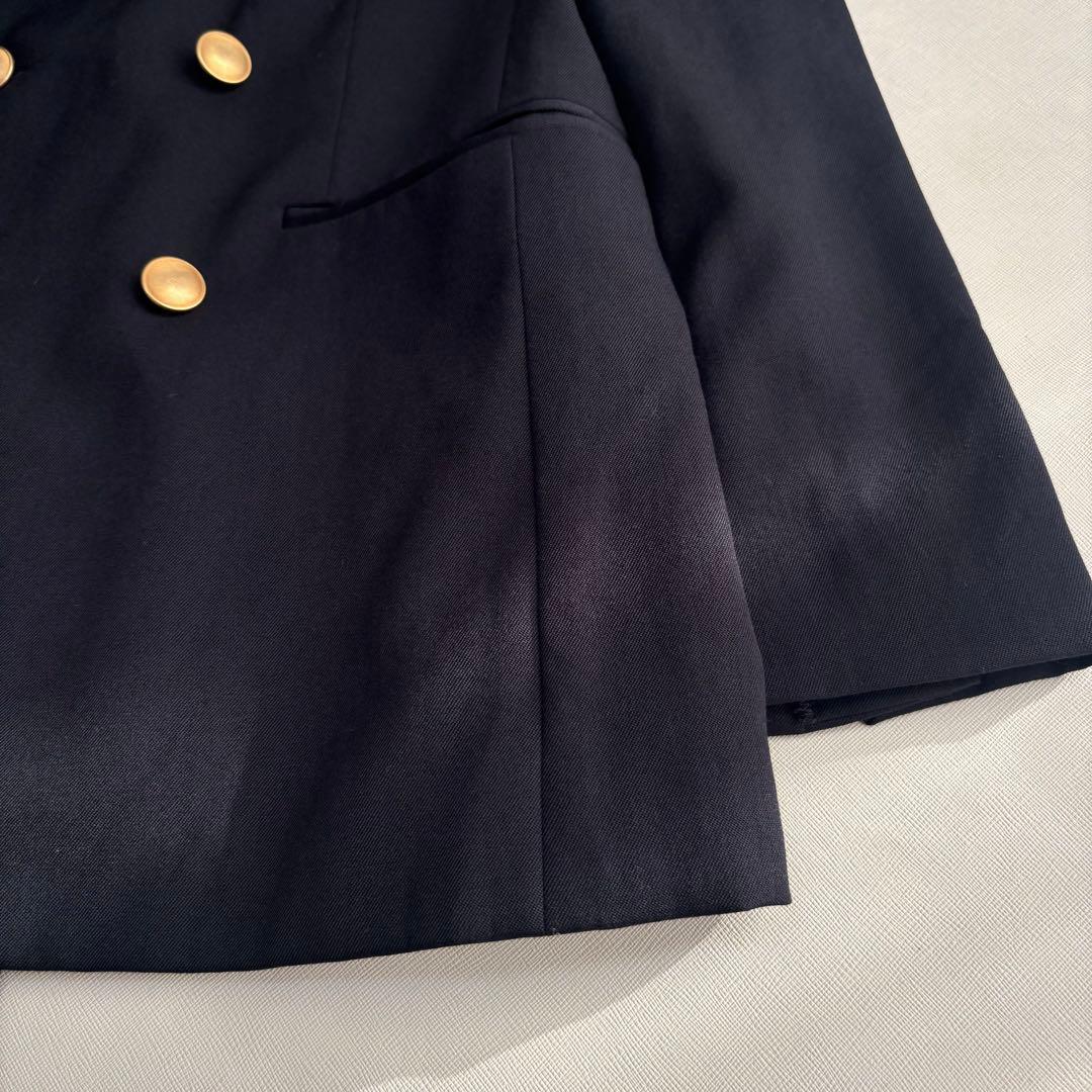マカフィー ウールギャバジン ダブルブレストジャケット　金ボタン 紺ブレ