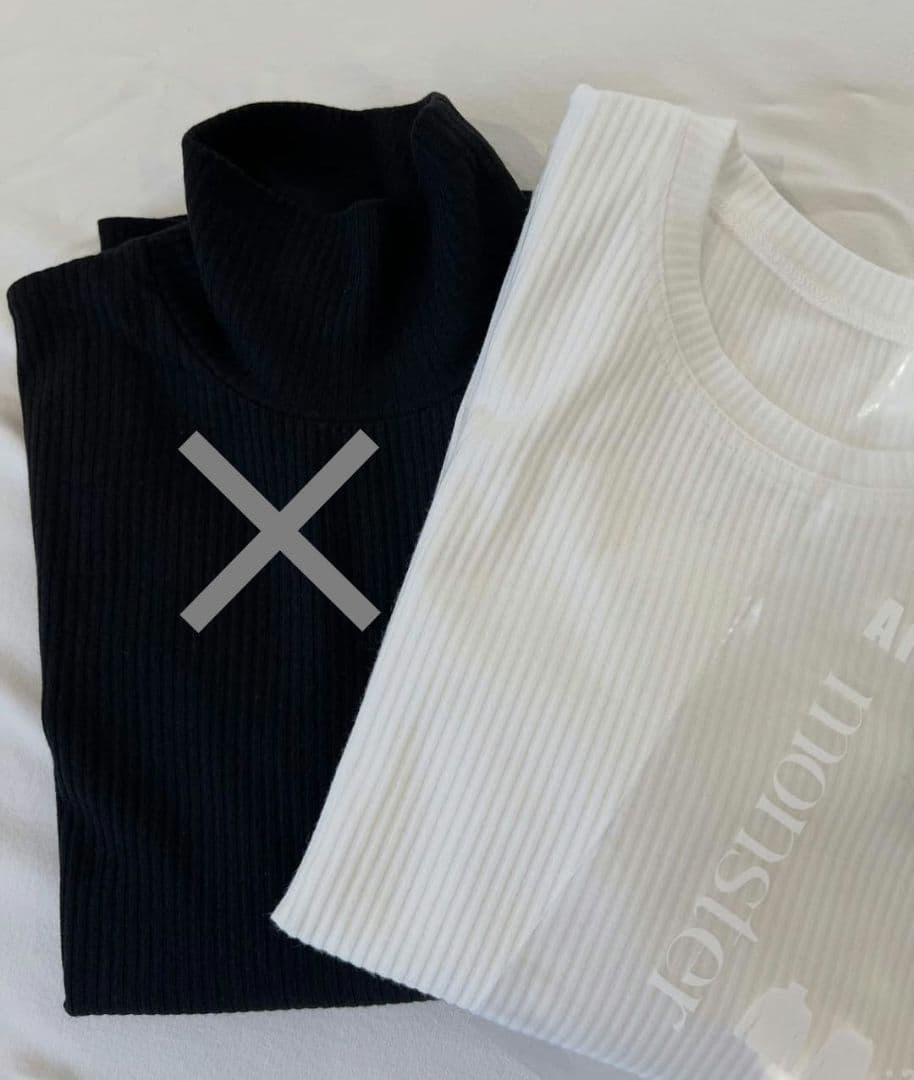 【新品未使用品】rosymonster　アルガン　リブ　クルーネック　ホワイト