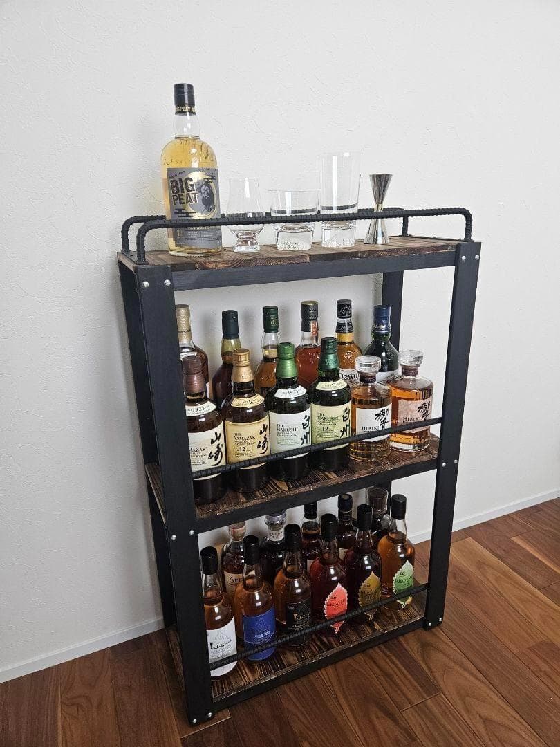 ウィスキーラック　男前インテリア　インダストリアル　収納　お酒　多肉 110