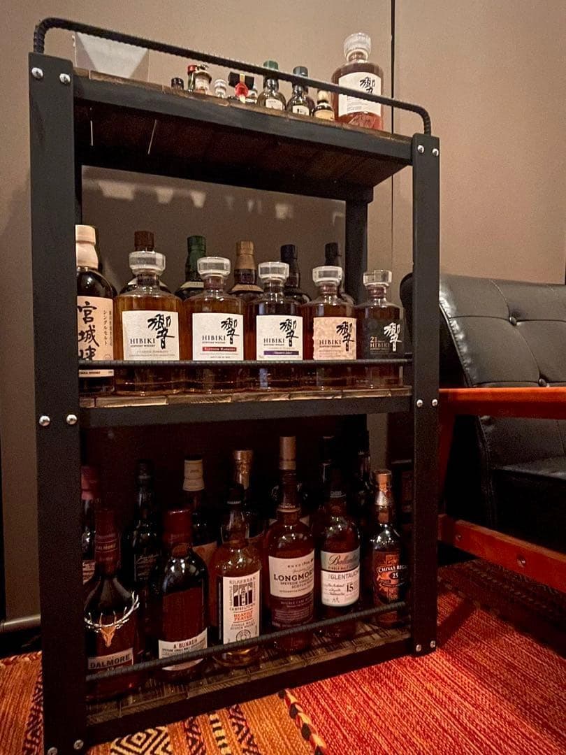ウィスキーラック　男前インテリア　インダストリアル　収納　お酒　多肉 110