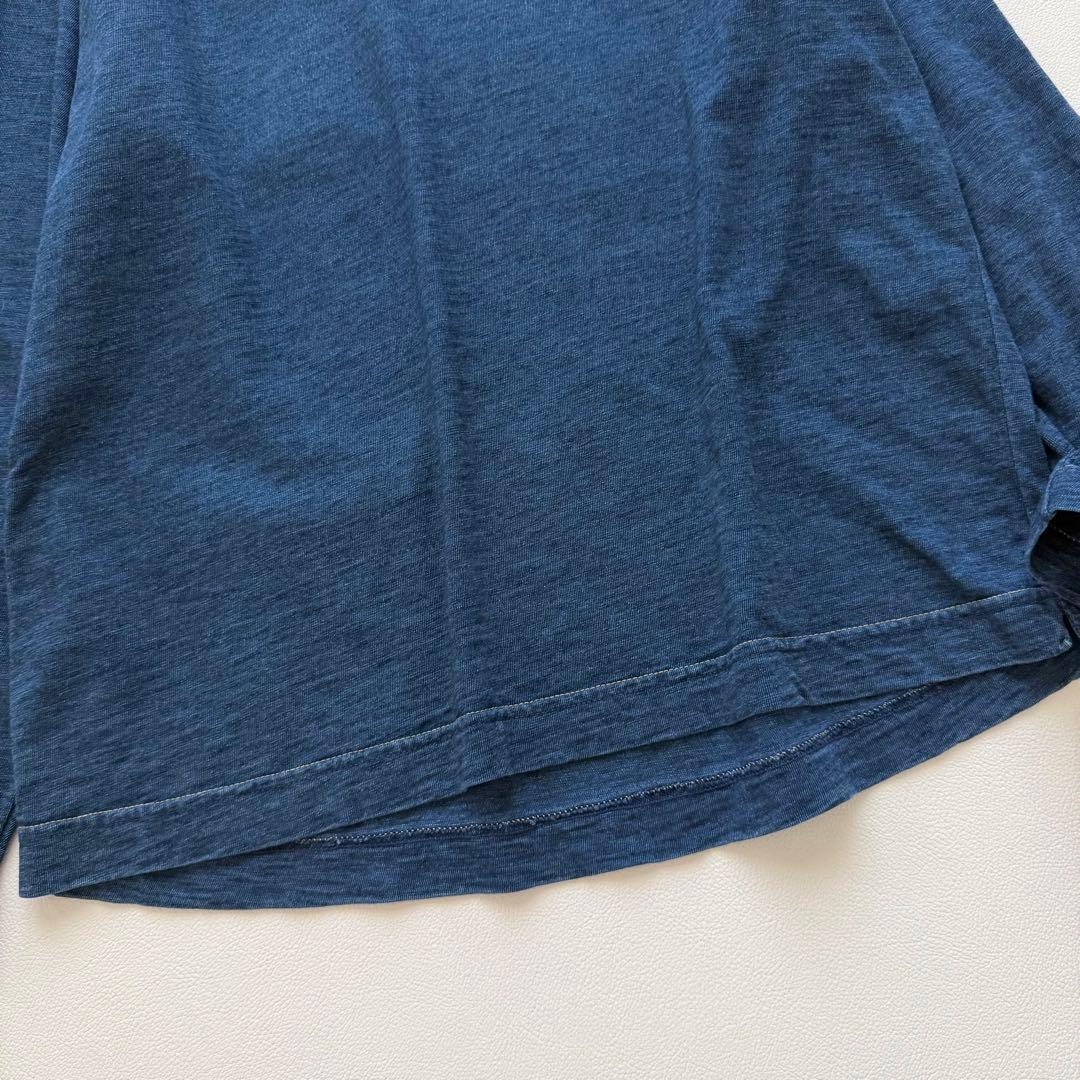 45R クルーネック　インディゴ　ロンT コットン天竺ロングスリーブ