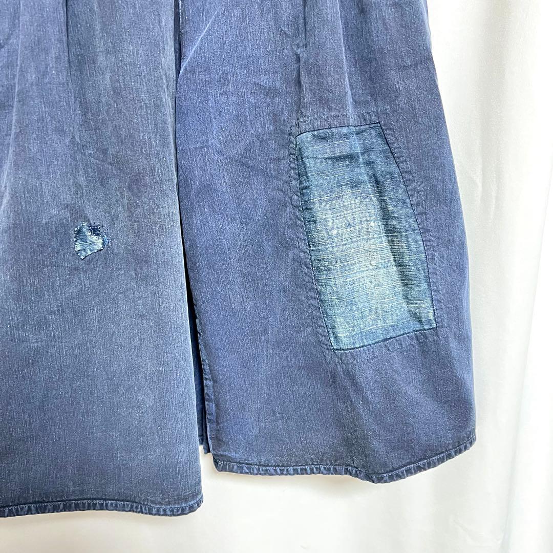 【レア品】KAPITAL 藍染　パッチワーク　ラップキュロット　ガウチョパンツ