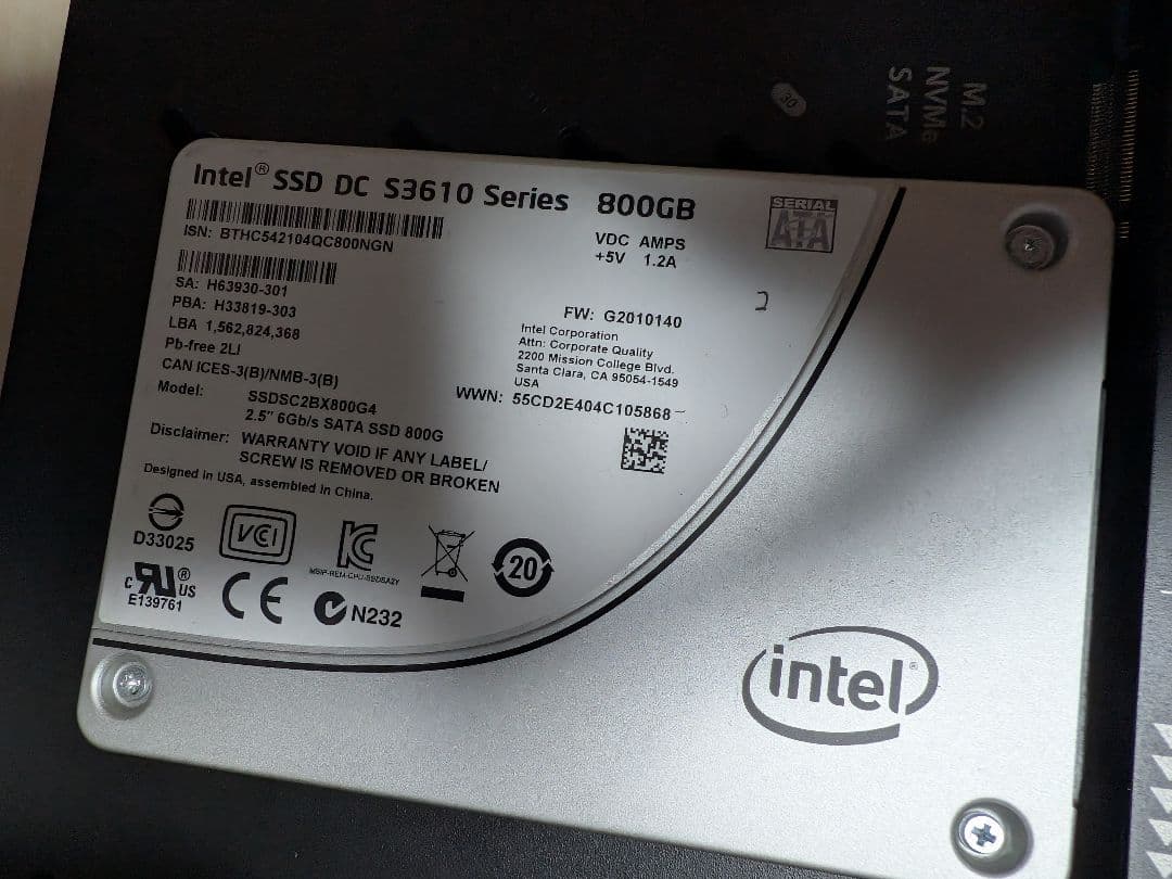 とうさん専用 Intel SSD DC S3610 Series 800GB