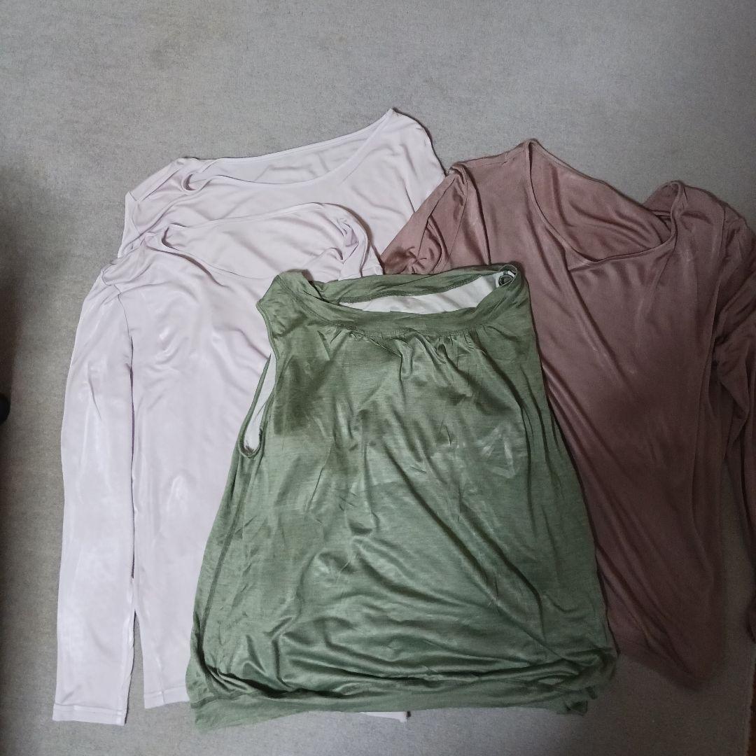 シルベンダーシルク100%の長袖Tシャツ 4枚セット