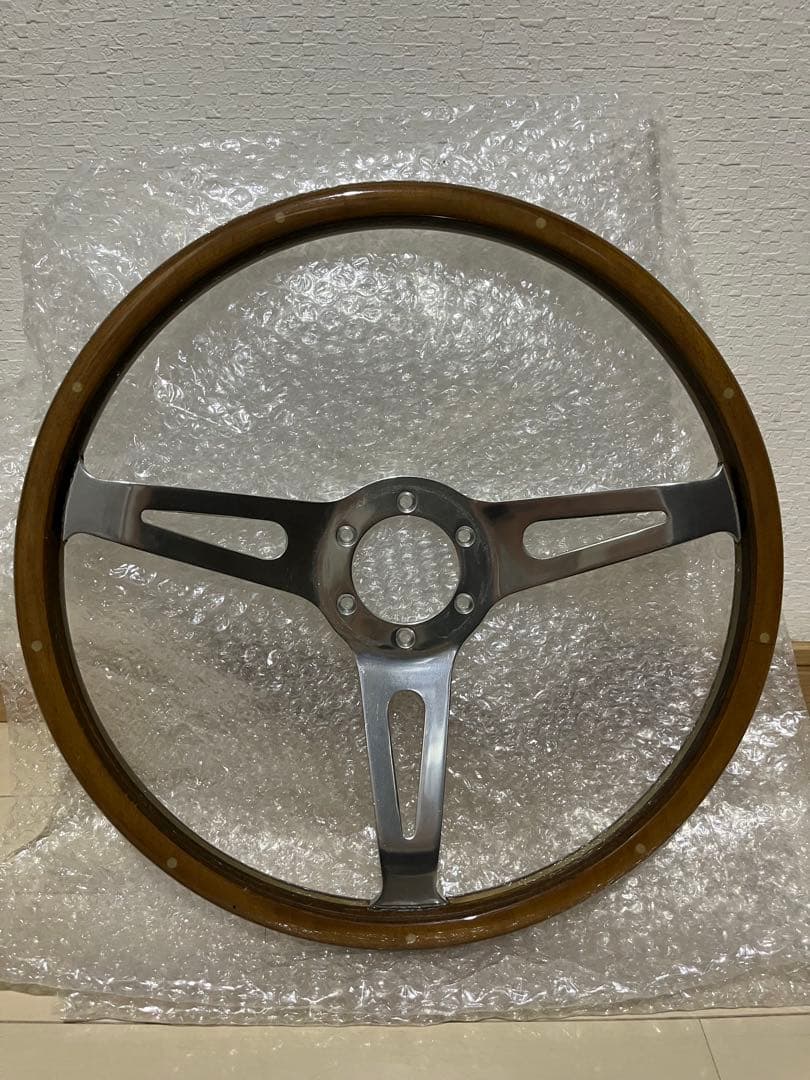 ウッドステアリング　三本スポーク