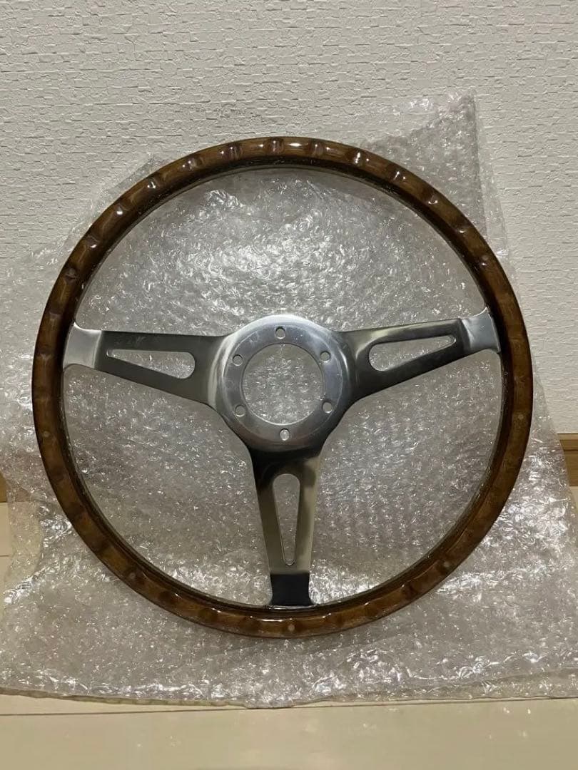 ウッドステアリング　三本スポーク