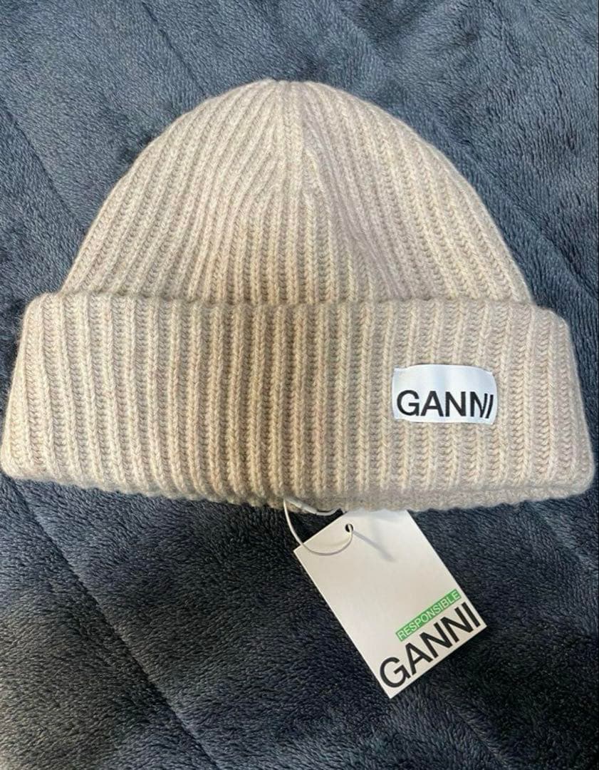 GANNI ガニー ニット帽 Structured Rib Beanie