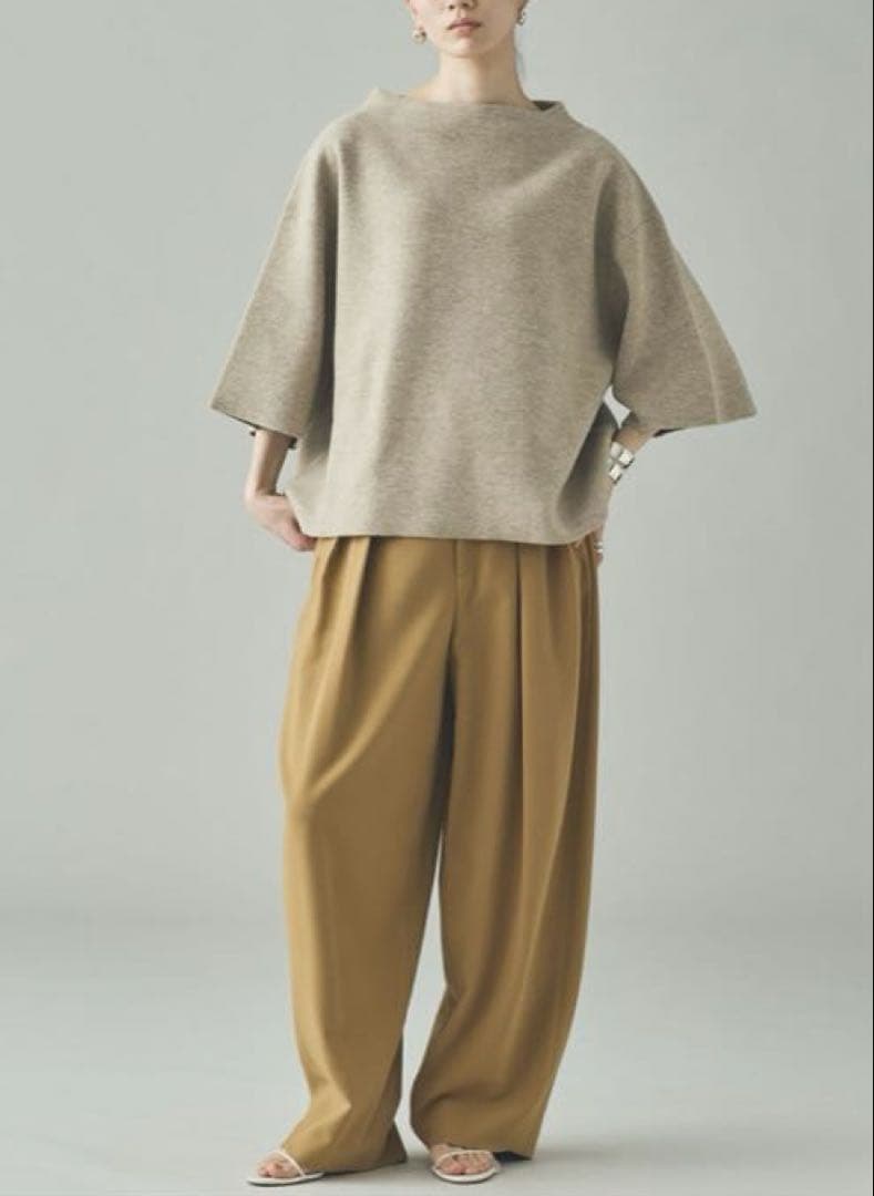 Curensology カレンソロジー ダブルクロスツータックパンツ キャメル