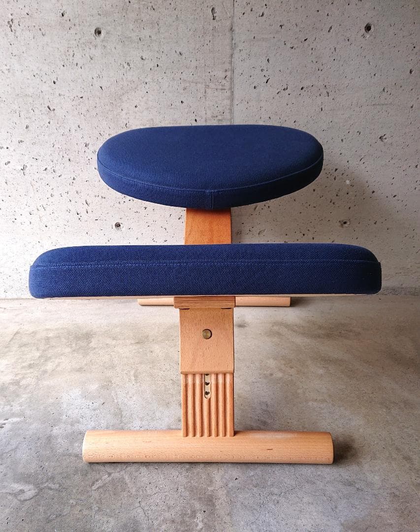 【美品】サカモトハウス バランスチェアイージー　ブルー(ショートフレーム)