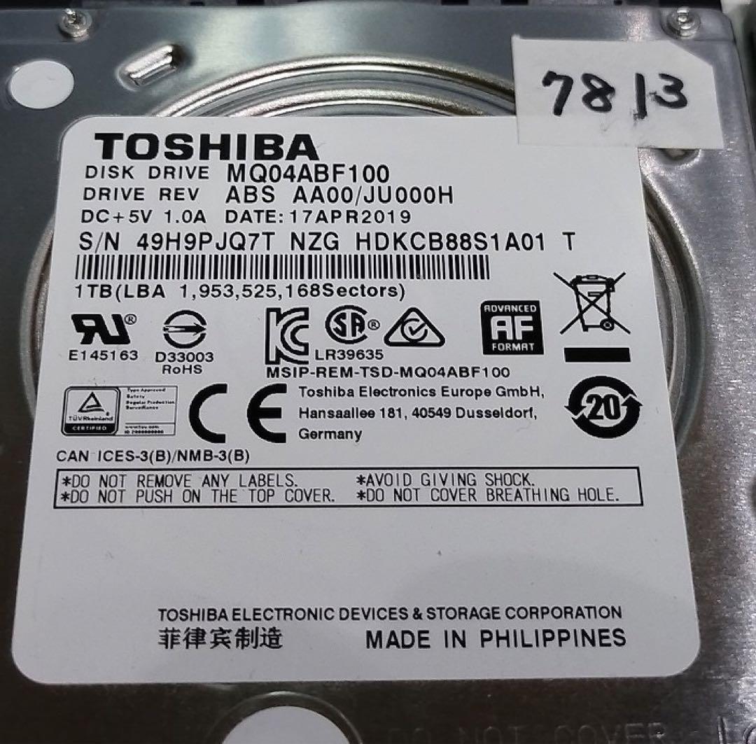 1TB HDD 4枚セット 2.5インチ Crystal 正常判定 1000GB