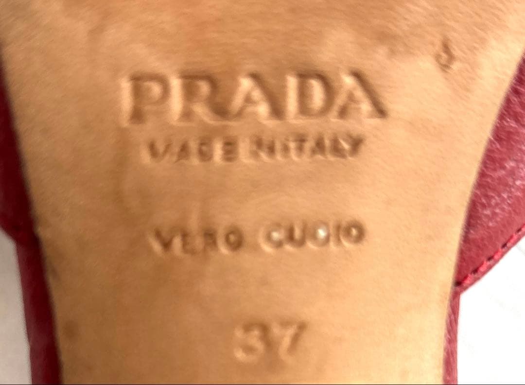 PRADA レッド ミュール 靴