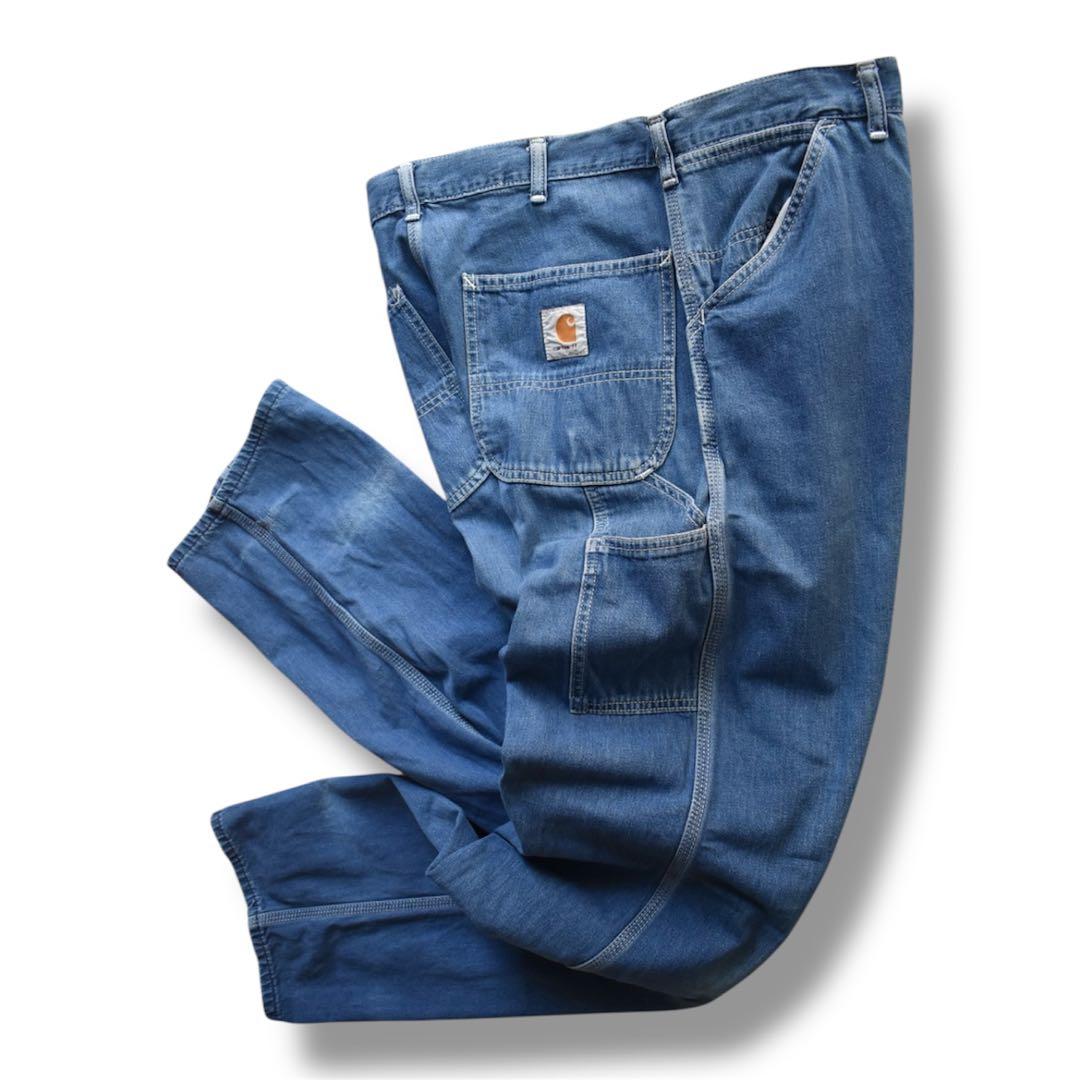 90s Carharttペインターパンツ インディゴ ライトオンス W33デニム