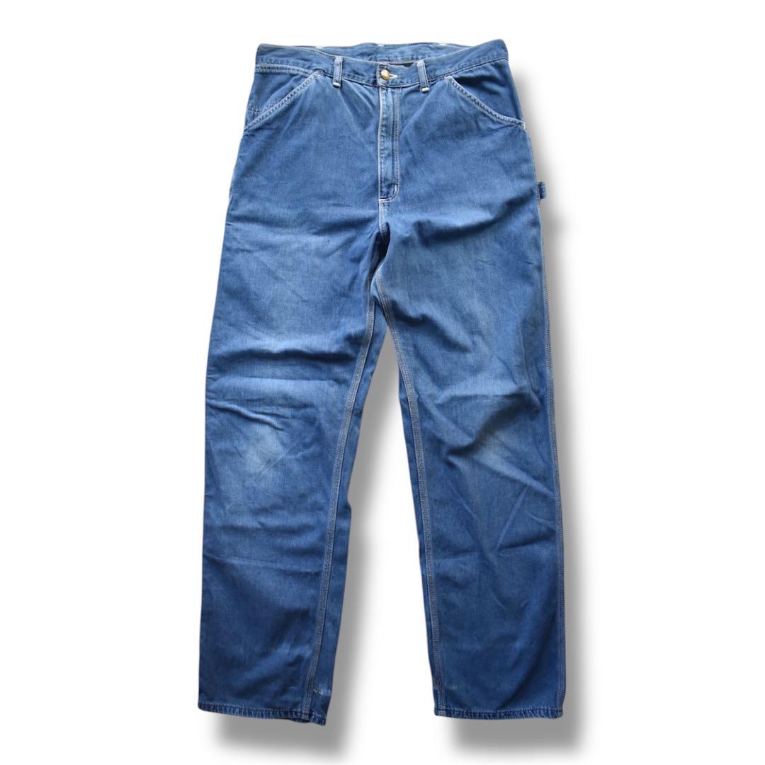 90s Carharttペインターパンツ インディゴ ライトオンス W33デニム