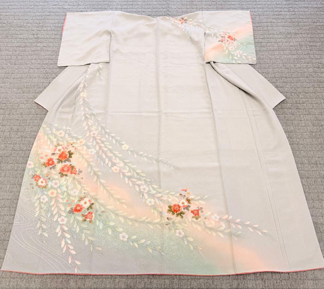 新品 高級 訪問着 正絹 絞り 辻が花 パステルカラー たたき染め ぼかし染め