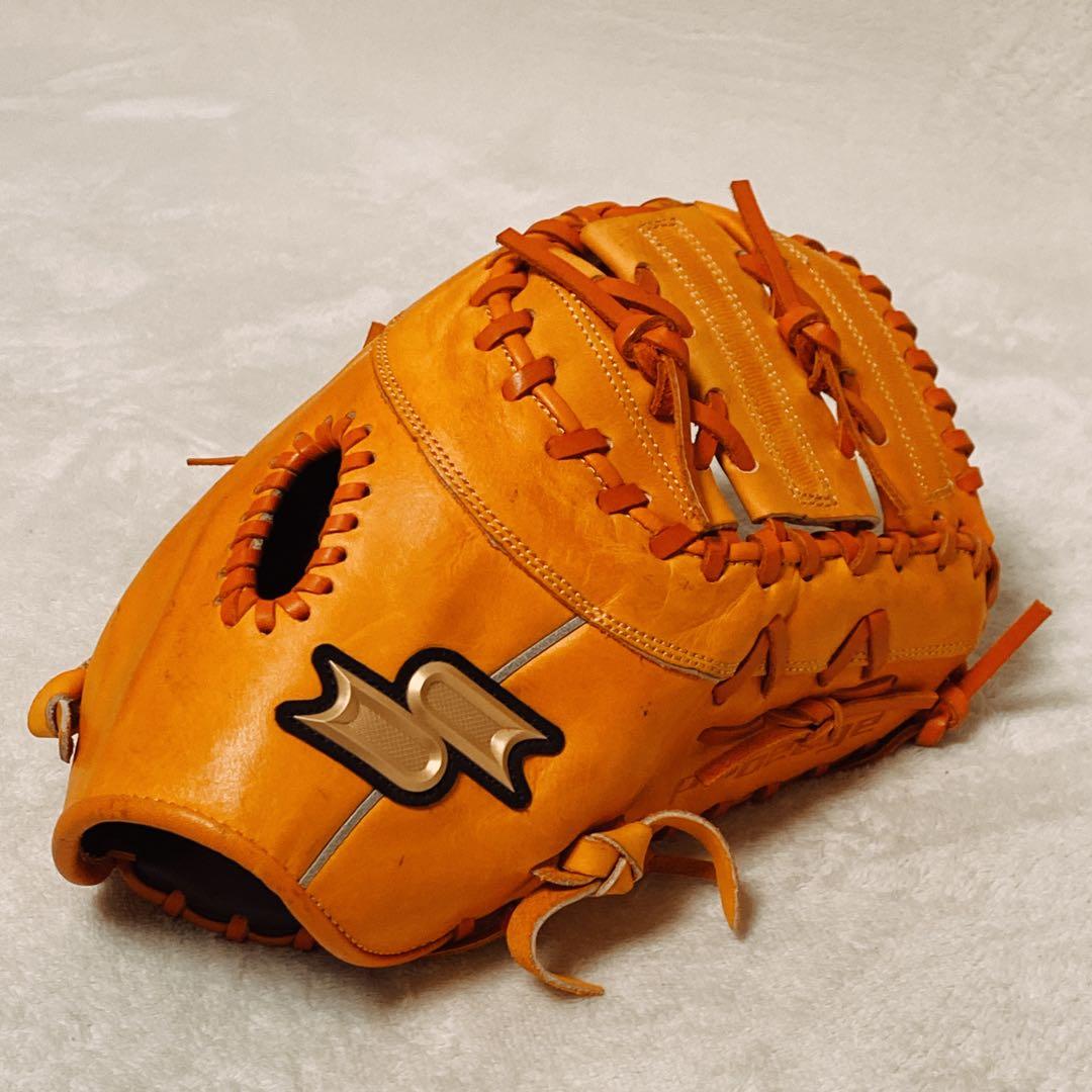 美品　SSK　軟式用ファーストミット　オレンジ　プロエッジ　一塁手用　右利き用