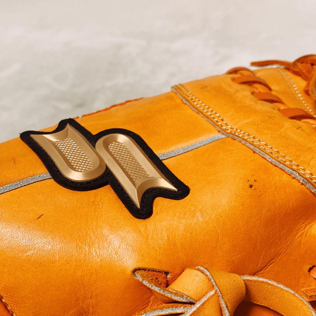 美品　SSK　軟式用ファーストミット　オレンジ　プロエッジ　一塁手用　右利き用