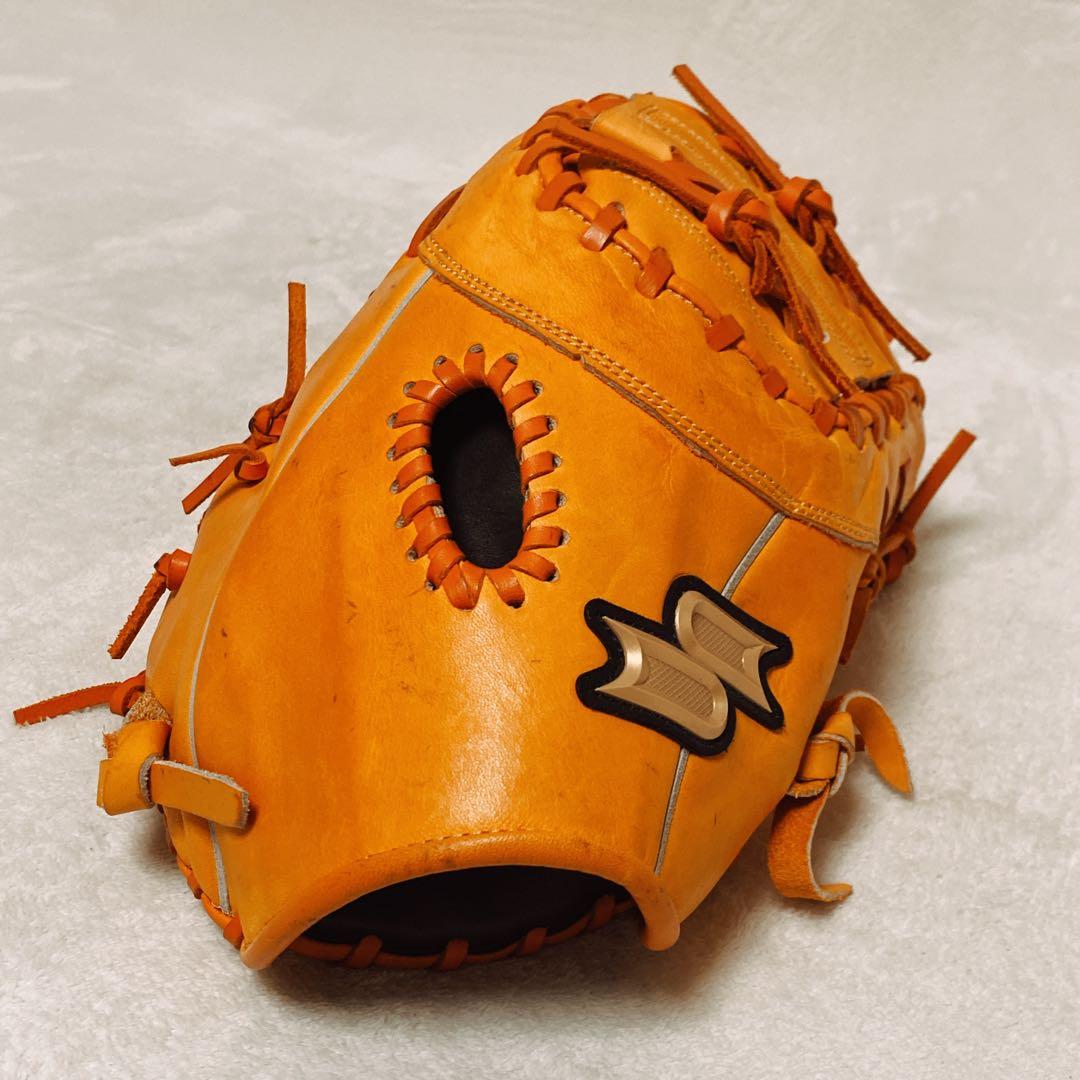 美品　SSK　軟式用ファーストミット　オレンジ　プロエッジ　一塁手用　右利き用