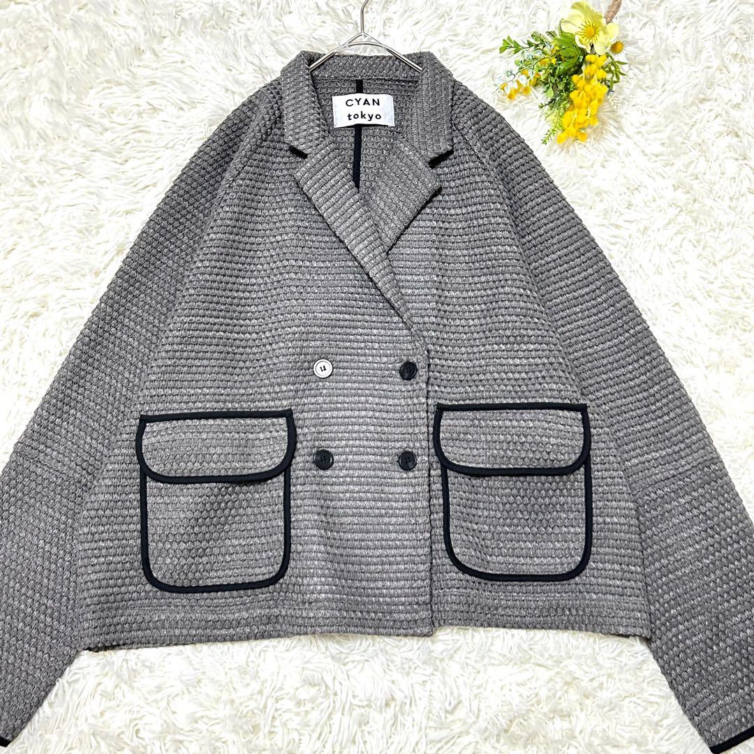 シアントーキョー　BIGワッフルトリミングドルマンJK グレー　25AW フリー