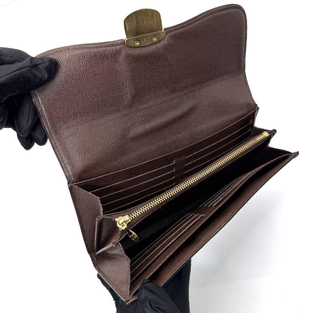 良品 ルイヴィトン ダミエ エベヌ ポルトフォイユ システィナ 財布 ブラウン
