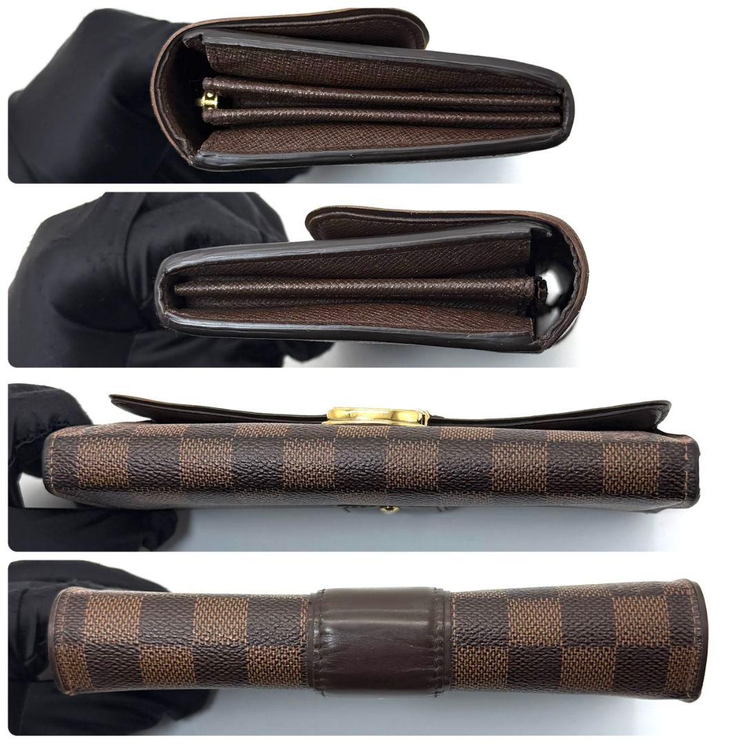 良品 ルイヴィトン ダミエ エベヌ ポルトフォイユ システィナ 財布 ブラウン