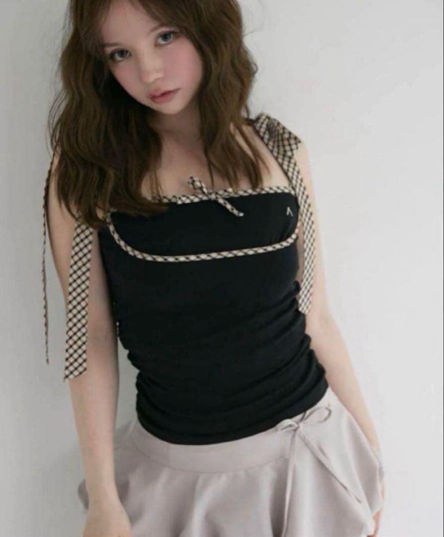 トップス Alice check ribbon tops