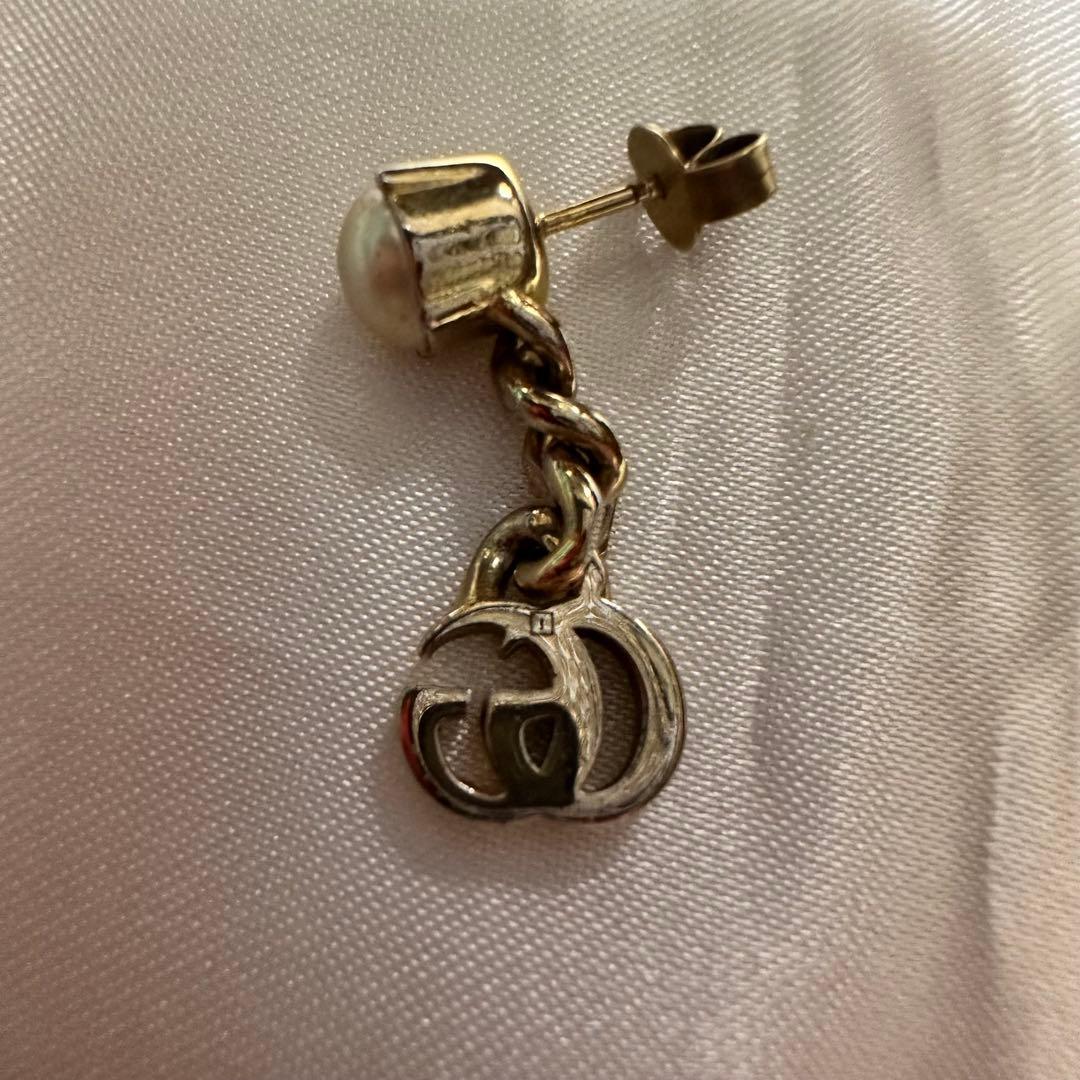 GUCCI パール GGマーク ロゴ 片耳 ピアス