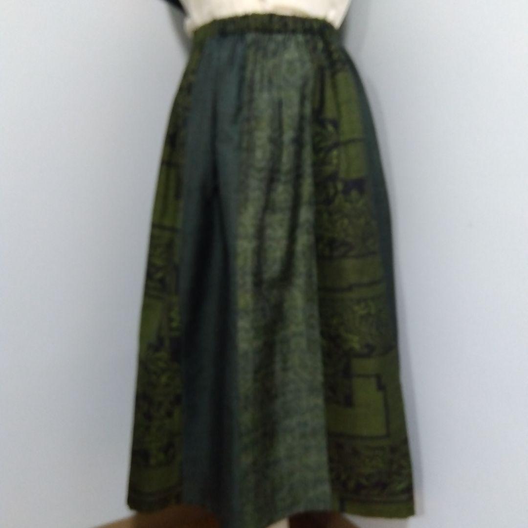 楊貴妃　2026J013 着物リメイク　大島紬　パッチワークのセットアップ